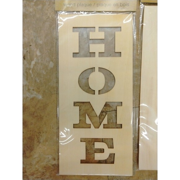 Crafter's Square Lot Of 4 MDF DIY Wooden Plaques/Stencils (Love, Heart, Home) - Picture 2 of 4